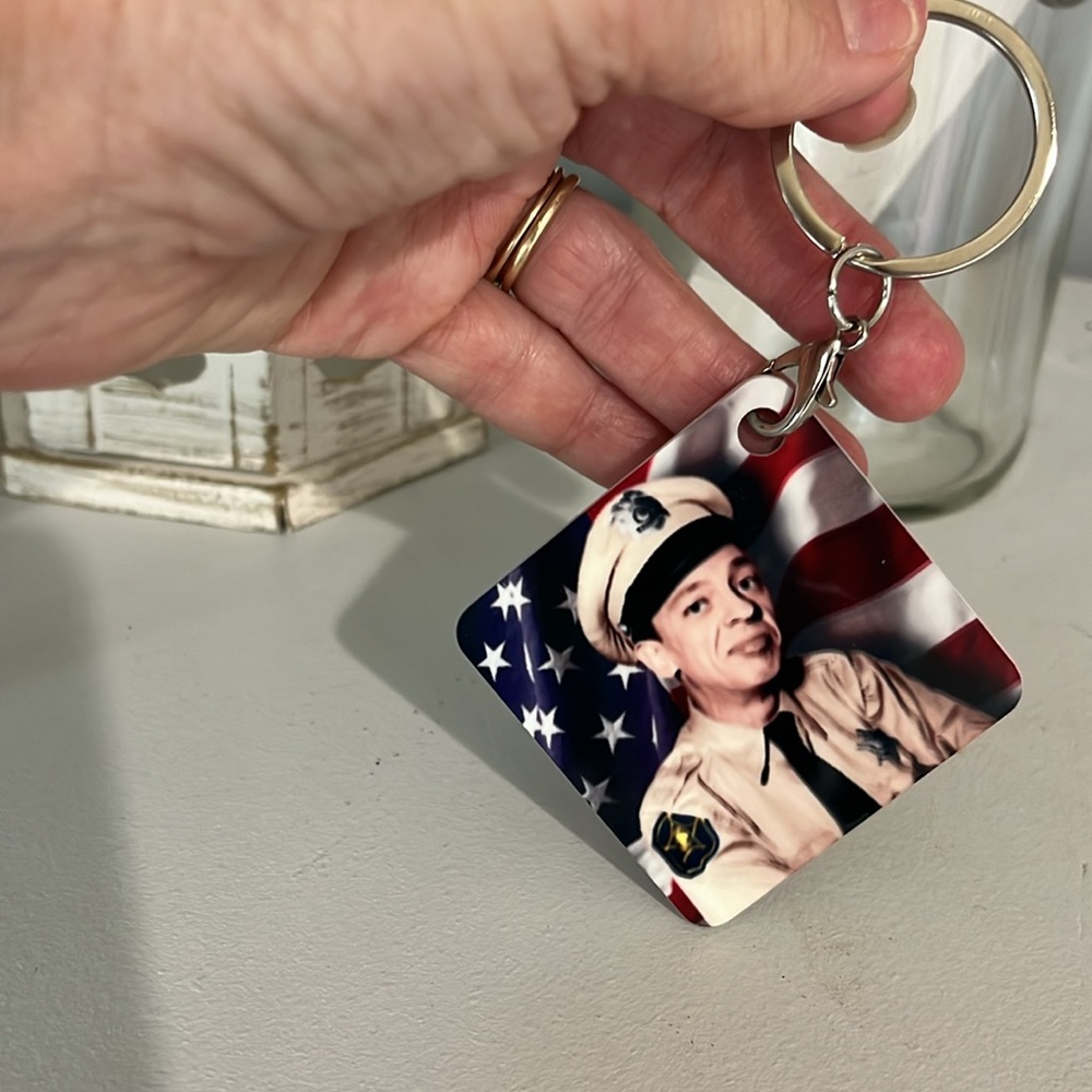 Barney Fife Andy Griffith Key Ring Chain New Metal Key Fob Vintage Photo Art - Picture 5 of 7